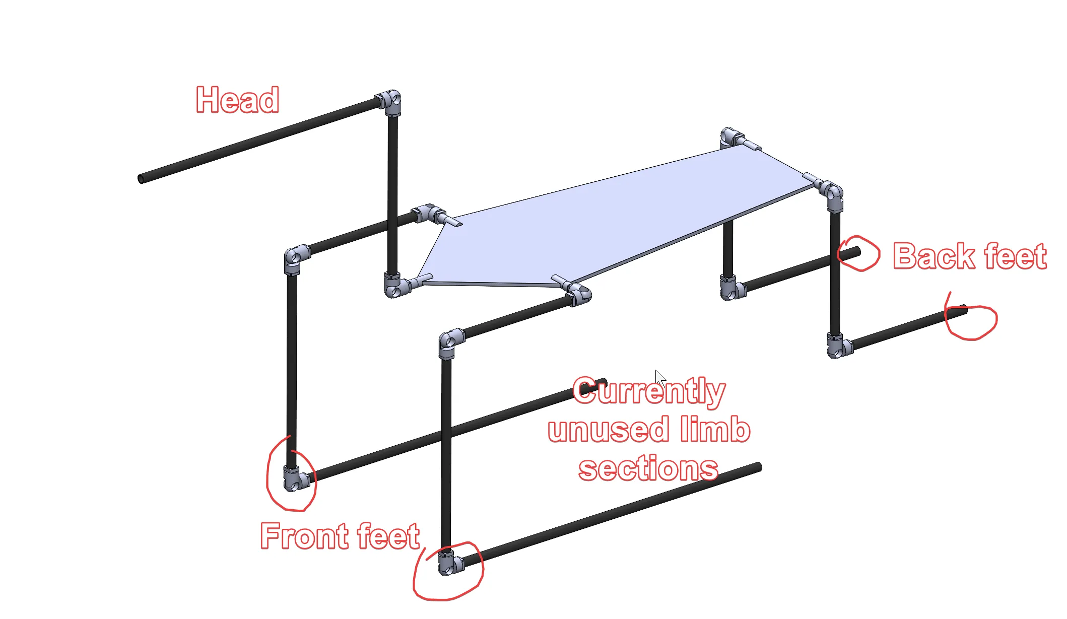 CAD model of pterosaur robot